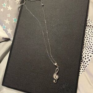 Music note “I love you” sterling silver necklace